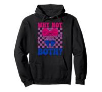 Divertente bandiera bisessuale bi-orgoglio LGBTQ Coquette Bow Why Not Entrambi Felpa con Cappuccio