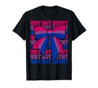 Divertente Bandiera bisessuale bi-Orgoglio LGBTQ Coquette Bow Why Not Entrambi Maglietta