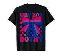 Divertente Bandiera bisessuale bi-Orgoglio LGBTQ Coquette Bow Why Not Entrambi Maglietta