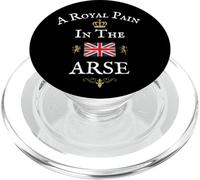 Divertente bandiera britannica con scritta in inglese "A royal pain in the as", con scritta in inglese "A royal pain in the ase" PopSockets PopGrip per MagSafe