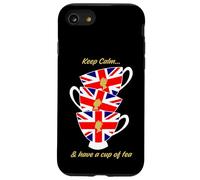 Divertente bandiera britannica Keep Calm and Have a Cup of Tea Custodia per iPhone SE (2020) / 7/8