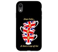 Divertente bandiera britannica Keep Calm and Have a Cup of Tea Custodia per iPhone XR
