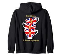 Divertente Bandiera Britannica Keep Calm And Have a Cup of Tea Felpa con Cappuccio