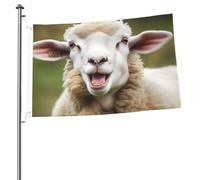 Divertente bandiera con pecora cattiva lingua carino animale per esterni 0,6 x 0,9 m, bandiera stagionale da giardino con occhielli bandiera esterna per decorazioni per la casa sfondo fotografico
