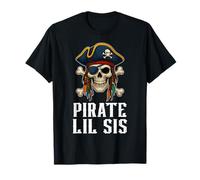 Divertente Bandiera con Teschio Pirata Lil Sis, Jolly Roger, con Ossa Incrociate Maglietta