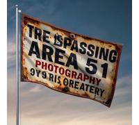 Divertente bandiera da giardino Area 51: una fotografia vietata, poster con bandiera per dormitorio universitario (30 x 45 cm)