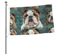 Divertente bandiera da giardino Bulldog inglese da 2 x 3 Ft Bandiera per esterni Bandiera Brezza Bandiera a prova di scolorimento per casa casa decorazione interna esterna