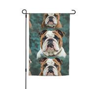 Divertente bandiera da giardino bulldog inglese su entrambi i lati per fattoria vacanza cortile bandiera 30,5 x 45,7 cm banner all'aperto stagionale per primavera estate prato portico decorazione casa