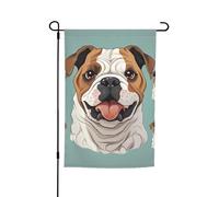 Divertente bandiera da giardino bulldog inglese su entrambi i lati per fattoria vacanza cortile bandiera 30,5 x 45,7 cm banner all'aperto stagionale per primavera estate prato portico decorazione casa
