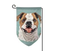 Divertente bandiera da giardino con bulldog inglese verticale su entrambi i lati, 30,5 x 45,7 cm, bandiera stagionale primaverile estate per vacanze fattoria cortile decorazione da appendere per