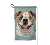 Divertente bandiera da giardino con bulldog inglese verticale su entrambi i lati, 30,5 x 45,7 cm, bandiera stagionale primaverile estate per vacanze fattoria cortile decorazione da appendere per