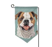 Divertente bandiera da giardino con bulldog inglese verticale su entrambi i lati, 30,5 x 45,7 cm, bandiera stagionale primaverile estate per vacanze fattoria cortile decorazione da appendere per