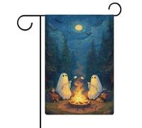 Divertente bandiera da giardino con fantasmi della foresta per vacanze stagionali su entrambi i lati per casa cortile bandiere esterne 30,5 x 45,7 cm