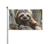 Divertente bandiera da giardino di benvenuto con bradipo 90 x 150 cm, non sbiadisce, doppia faccia, per casa, cortile, cortile, portico, prato