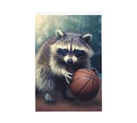 Divertente bandiera da giardino di benvenuto con procione basket 0,6 x 0,9 m su entrambi i lati nessuna dissolvenza bandiere per casa cortile cortile sfondo foto banner per cortile portico prato