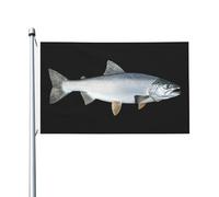 Divertente Bandiera da giardino Rqwaaed Salmon Fish Durevole Bandiera in poliestere 3x5 Ft per Decorazioni per giardino,Feste e celebrazioni
