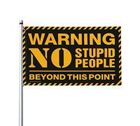 Divertente bandiera decorativa per la stanza con scritta "No Stupid People Beyond This Point", stile retrò, per ragazzi (120 x 180 cm)