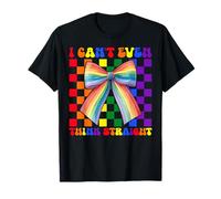 Divertente bandiera del gay pride LGBTQ Non riesco nemmeno a pensare dritto Maglietta