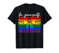 Divertente bandiera del gay pride LGBTQ Sii te stesso si adatteranno Maglietta