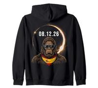 Divertente Bandiera della Spagna Bigfoot Sasquatch Total Eclipse 2026 Felpa con Cappuccio