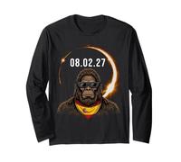 Divertente Bandiera della Spagna Bigfoot Sasquatch Total Eclipse 2027 Maglia a Manica