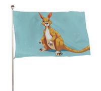 Divertente bandiera dello zoo del canguro dei cartoni animati, 152,4 x 243,8 cm, stampa su entrambi i lati, bandiera decorativa da giardino, non sbiadisce, con occhielli in ottone da appendere, sfondo