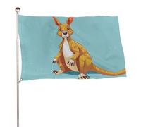 Divertente bandiera dello zoo del canguro dei cartoni animati 61 x 88,9 cm, stampa su entrambi i lati, bandiera decorativa da giardino, non sbiadisce, con occhielli in ottone da appendere, sfondo