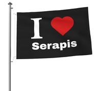 Divertente Bandiera doppia faccia I love Serapis Flag Durevole Bandiera in poliestere 3x5 Ft per Feste e celebrazioni,Decorazioni perpatio