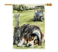 Divertente bandiera per casa del cane da montagna del Bernese, 71 x 101 cm, double-face, decorativa per esterni, per golf, sport, cuccioli, cortile, casa, casa, carina, divertente, per esterni