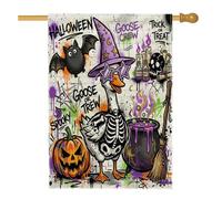 Divertente bandiera per casa d'oca graffiti per Halloween, 71 x 101 cm, double face, decorativa per esterni, spaventosa strega calderone frontyard bandiera per la casa, raccapricciante piccola