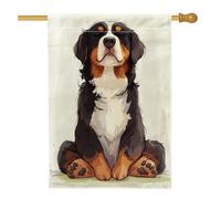 Divertente bandiera per la casa del cane da montagna del Bernese, 71 x 101 cm, double face, per esterni, yoga, sport, cuccioli, bandiera verticale standard per la casa, simpatica bandiera per animali