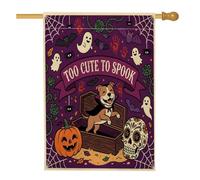 Divertente bandiera per la casa del cane Pitbull, 71 x 101 cm, double-face, decorativa per esterni, spaventosa bara gotica, fantasma, bandiera per la casa, spettrale per esterni, piccola bandiera per
