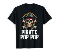 Divertente Bandiera Pirata Pop Pop Jolly Roger con Ossa Incrociate Maglietta