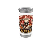 Divertente barbecue Roadkill on the Grill Pitmaster Raccoon Bicchiere termico in acciaio inox doppia parete