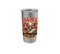 Divertente barbecue Roadkill on the Grill Pitmaster Raccoon Bicchiere termico in acciaio inox doppia parete