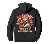 Divertente Barbecue Roadkill on The Grill Pitmaster Raccoon Felpa con Cappuccio