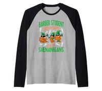 Divertente Barbiere Studente St. Patrick's Day Costume Maglia con Maniche Raglan