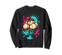 Divertente Baseball Ice Cream Sundae Art Felpa