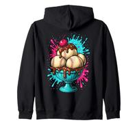 Divertente Baseball Ice Cream Sundae Art Felpa con Cappuccio