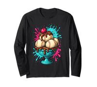 Divertente Baseball Ice Cream Sundae Art Maglia a Manica
