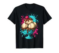 Divertente Baseball Ice Cream Sundae Art Maglietta