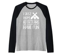Divertente Baseball Spero Solo Che entrambe Le Squadre Si divertano a Fare Sport Maglia con Maniche Raglan
