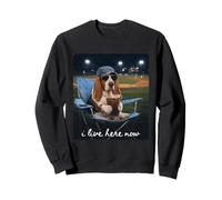 Divertente Basset Hound Baseball Mom I Live Here Now Felpa