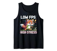 Divertente Basso FPS High Stress Gaming Fox Pixel Art Design Canotta