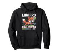 Divertente Basso FPS High Stress Gaming Fox Pixel Art Design Felpa con Cappuccio