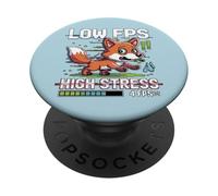Divertente basso FPS High Stress Gaming Fox Pixel Art Design PopSockets PopGrip Adesivo