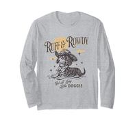 Divertente bassotto Cowboy Weiner Dog Doxie amante mamma western Maglia a Manica
