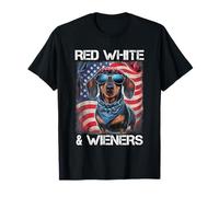 Divertente bassotto rosso bianco e Wieners Weiner Dog 4 luglio Maglietta