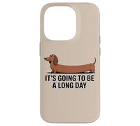 Divertente bassotto "Sarà una lunga giornata" Custodia per iPhone 14 Pro