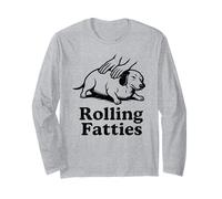 Divertente Bassotto Weiner Dog Rolling Fatties Mamma papà Bambini Maglia a Manica